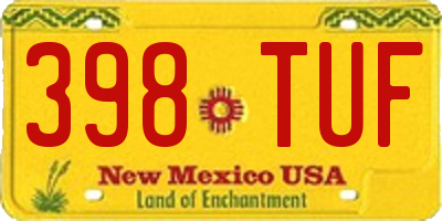 NM license plate 398TUF