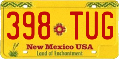 NM license plate 398TUG