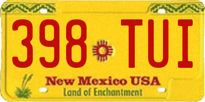 NM license plate 398TUI