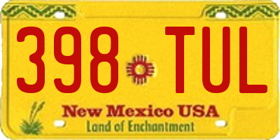 NM license plate 398TUL