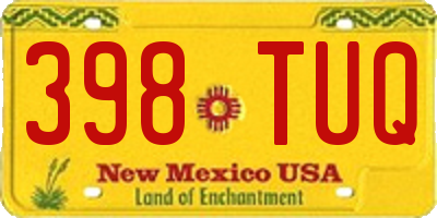 NM license plate 398TUQ