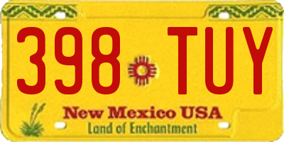 NM license plate 398TUY