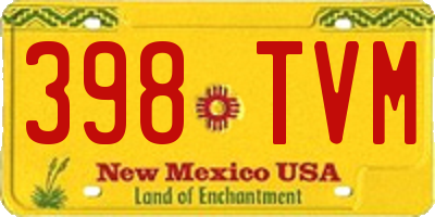NM license plate 398TVM
