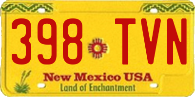NM license plate 398TVN