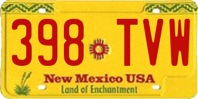 NM license plate 398TVW