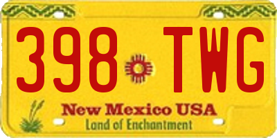 NM license plate 398TWG
