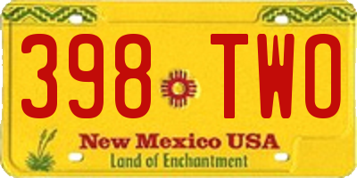 NM license plate 398TWO