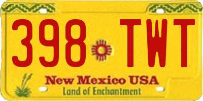 NM license plate 398TWT