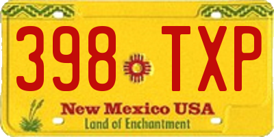 NM license plate 398TXP
