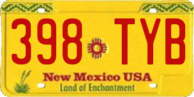 NM license plate 398TYB