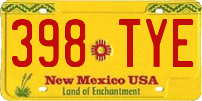 NM license plate 398TYE