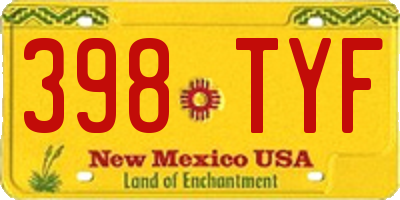 NM license plate 398TYF