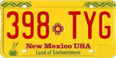 NM license plate 398TYG