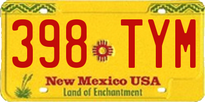 NM license plate 398TYM