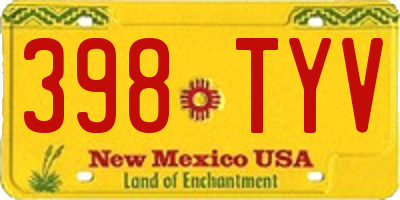 NM license plate 398TYV