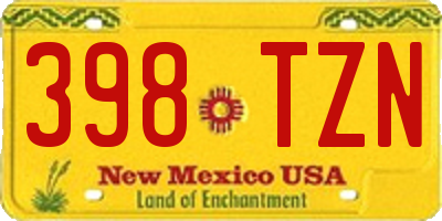 NM license plate 398TZN