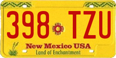 NM license plate 398TZU