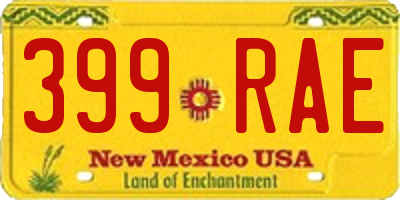 NM license plate 399RAE