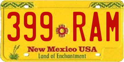 NM license plate 399RAM