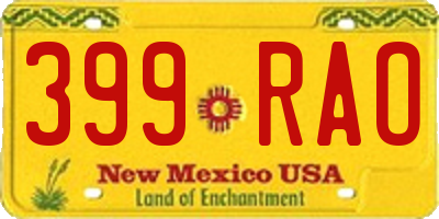 NM license plate 399RAO