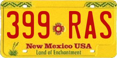 NM license plate 399RAS