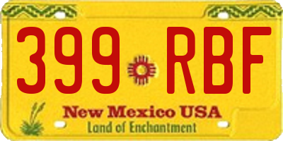 NM license plate 399RBF
