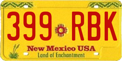 NM license plate 399RBK