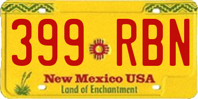 NM license plate 399RBN