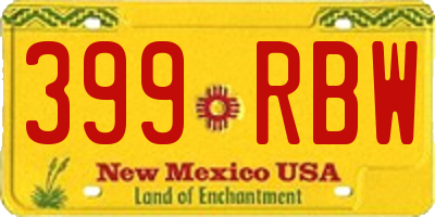 NM license plate 399RBW