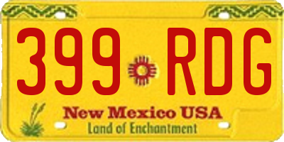 NM license plate 399RDG