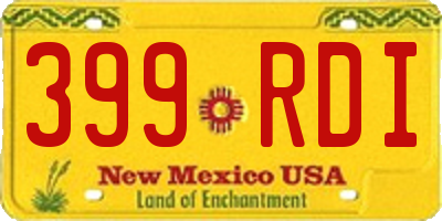 NM license plate 399RDI