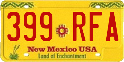 NM license plate 399RFA