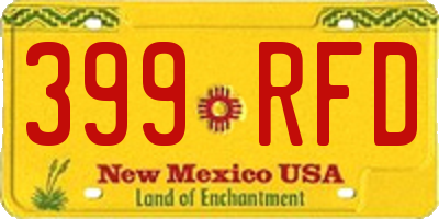 NM license plate 399RFD