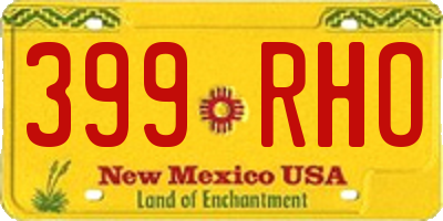 NM license plate 399RHO