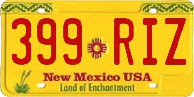 NM license plate 399RIZ
