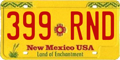 NM license plate 399RND