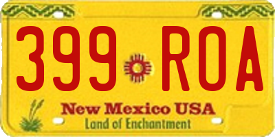 NM license plate 399ROA