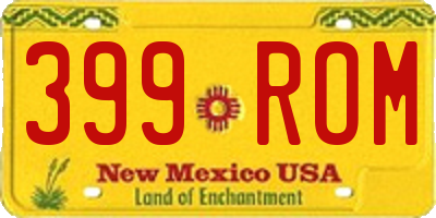 NM license plate 399ROM