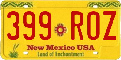 NM license plate 399ROZ