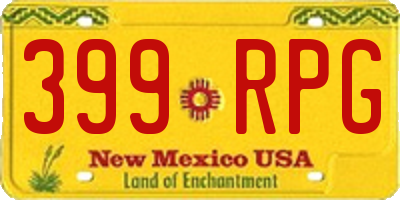 NM license plate 399RPG