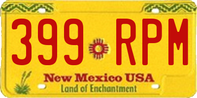 NM license plate 399RPM