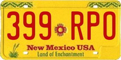 NM license plate 399RPO