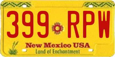 NM license plate 399RPW