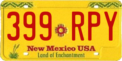 NM license plate 399RPY