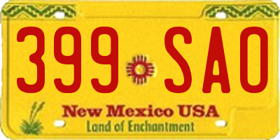 NM license plate 399SAO