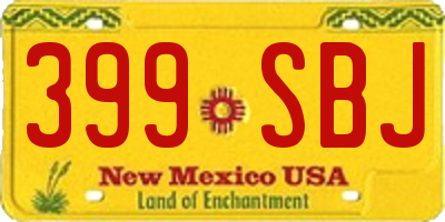 NM license plate 399SBJ