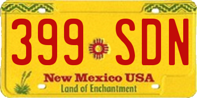 NM license plate 399SDN