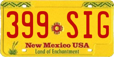 NM license plate 399SIG