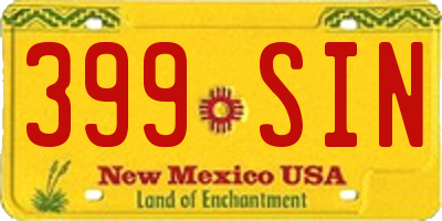 NM license plate 399SIN
