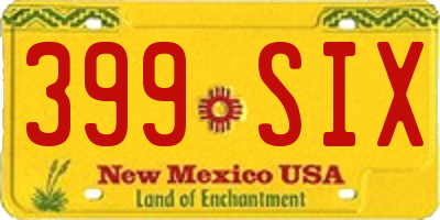 NM license plate 399SIX